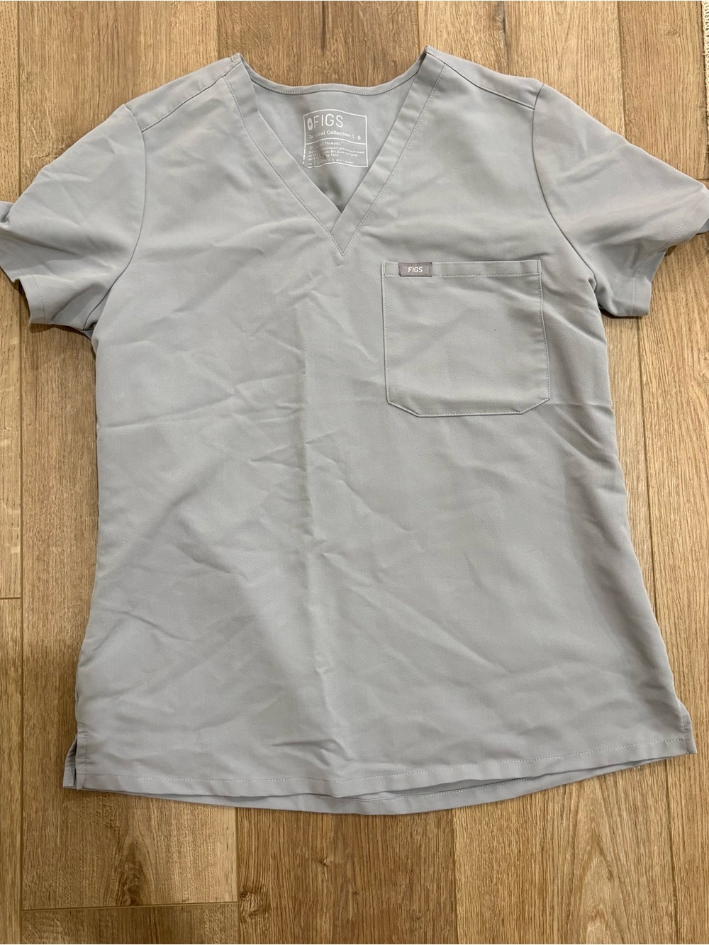 Figs V-Neck Medical Scrub Top in Light Gray